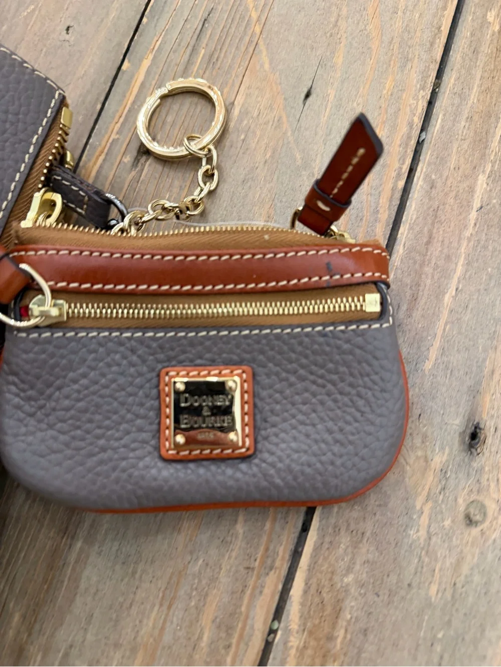 Dooney & Bourke Pebble Grain Large Zip Barlow Elephant Bag w/ Small Coin Case